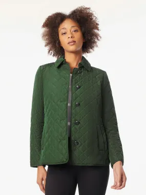 Plus Five-Button Quilted Jacket