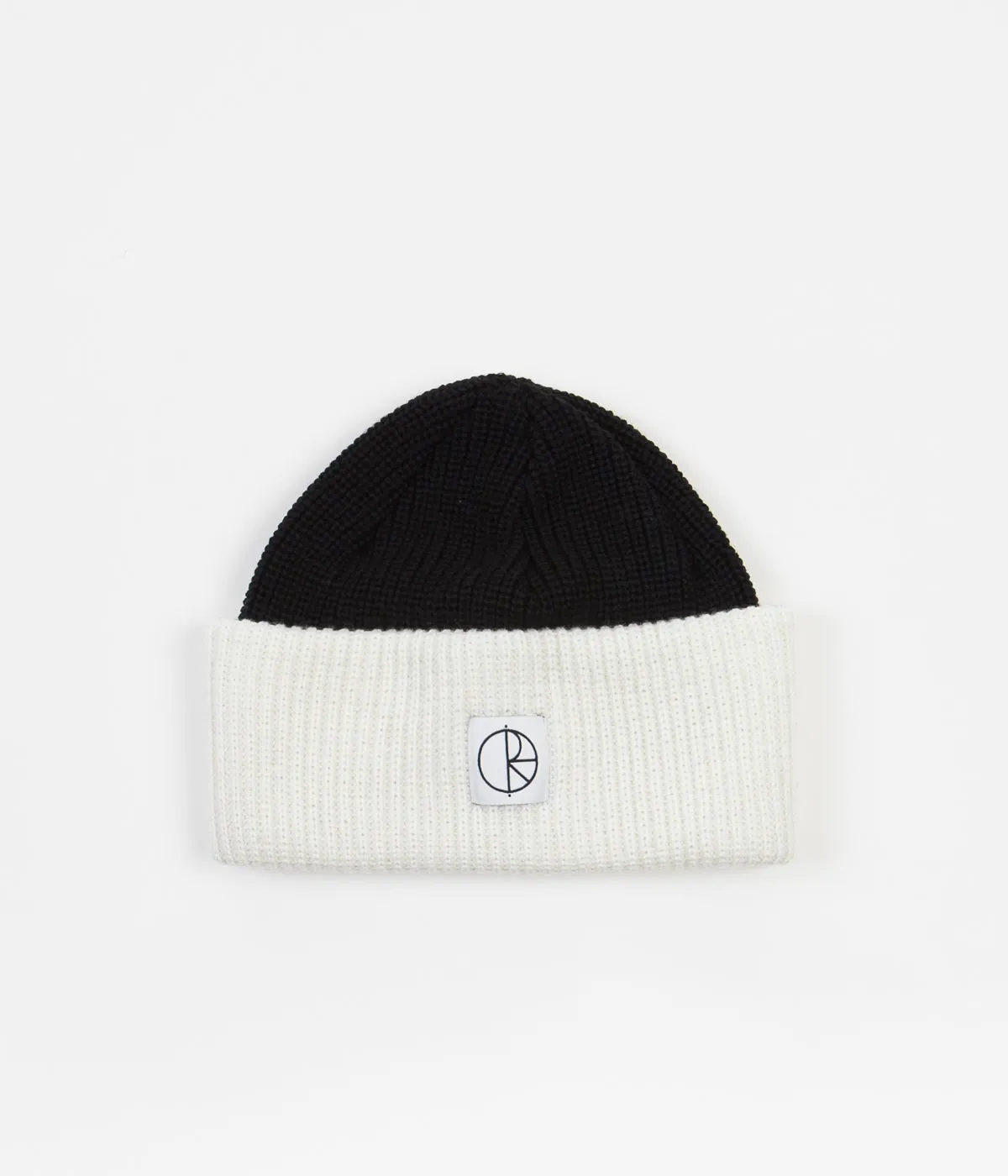 Polar Double Fold Merino Beanie - Black / White