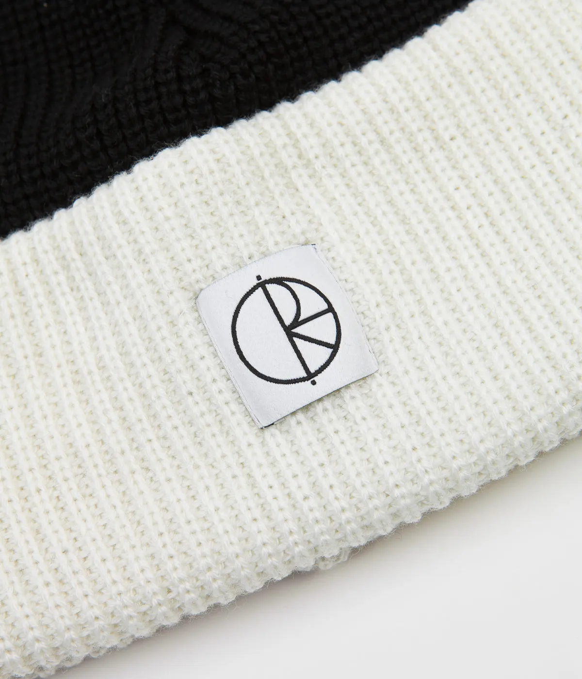 Polar Double Fold Merino Beanie - Black / White