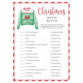 Printable Christmas Movies Game for Ugly Sweater Party