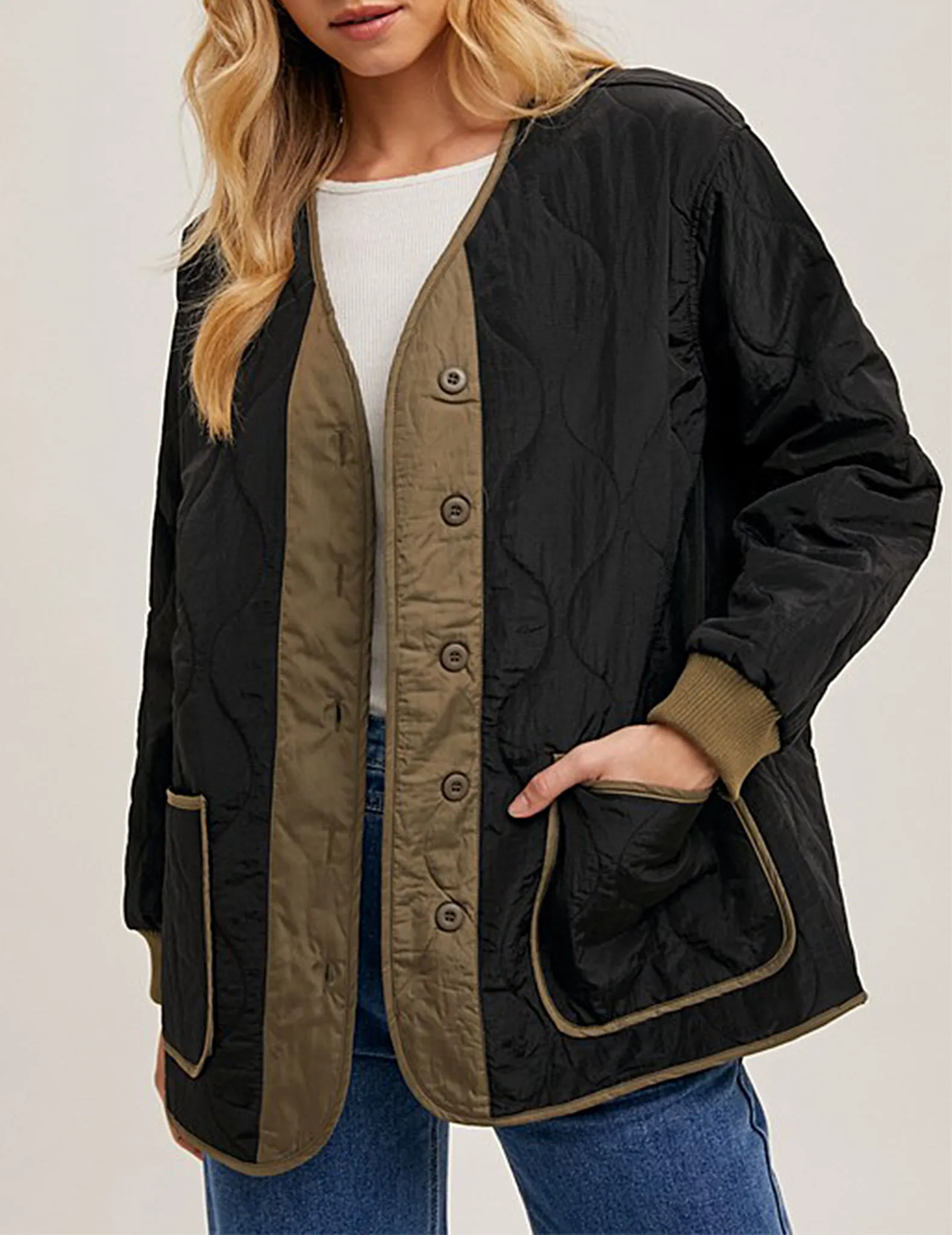 Quebec Quilted Button Front Jacket