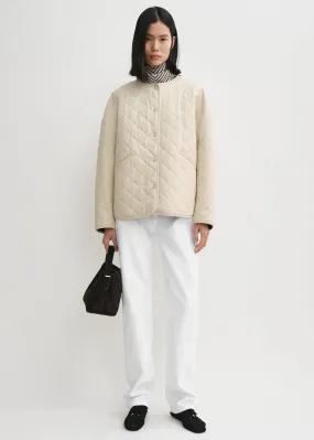 Quilted cotton canvas jacket light hay