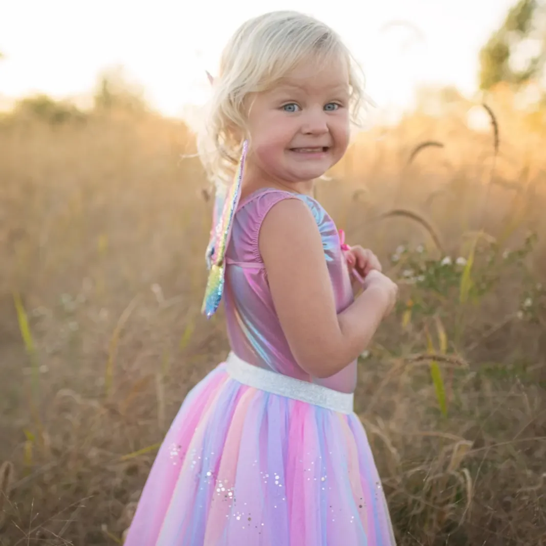 Rainbow Sequins Skirt, Wings & Wand