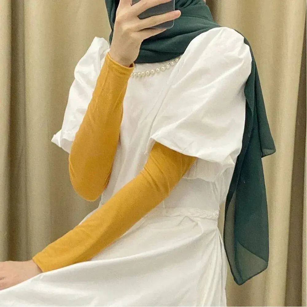 Ramadan Abayas Arm Cover Muslim Women Hijab Sleeves Stretchy Modal Islam Abaya Arm Warmers Solid Color Arm Aleeves Muslim Clothe