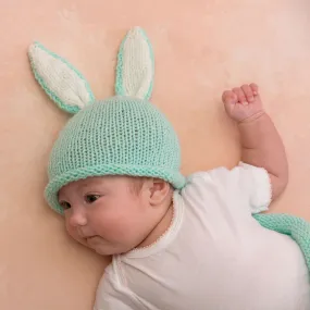 Red Heart Knit Cottontail Bunny Cocoon & Hat