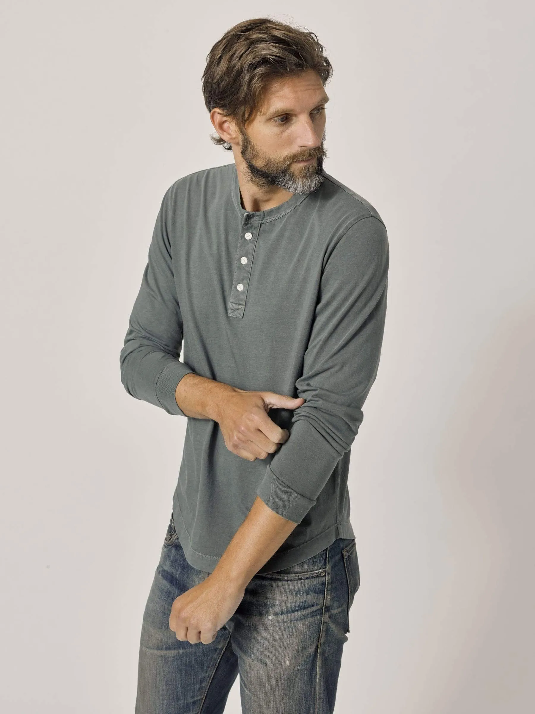 Ridge Venice Wash Pima Curved Hem Henley