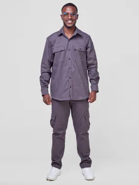 Safari Men's Shacket - Dark Grey