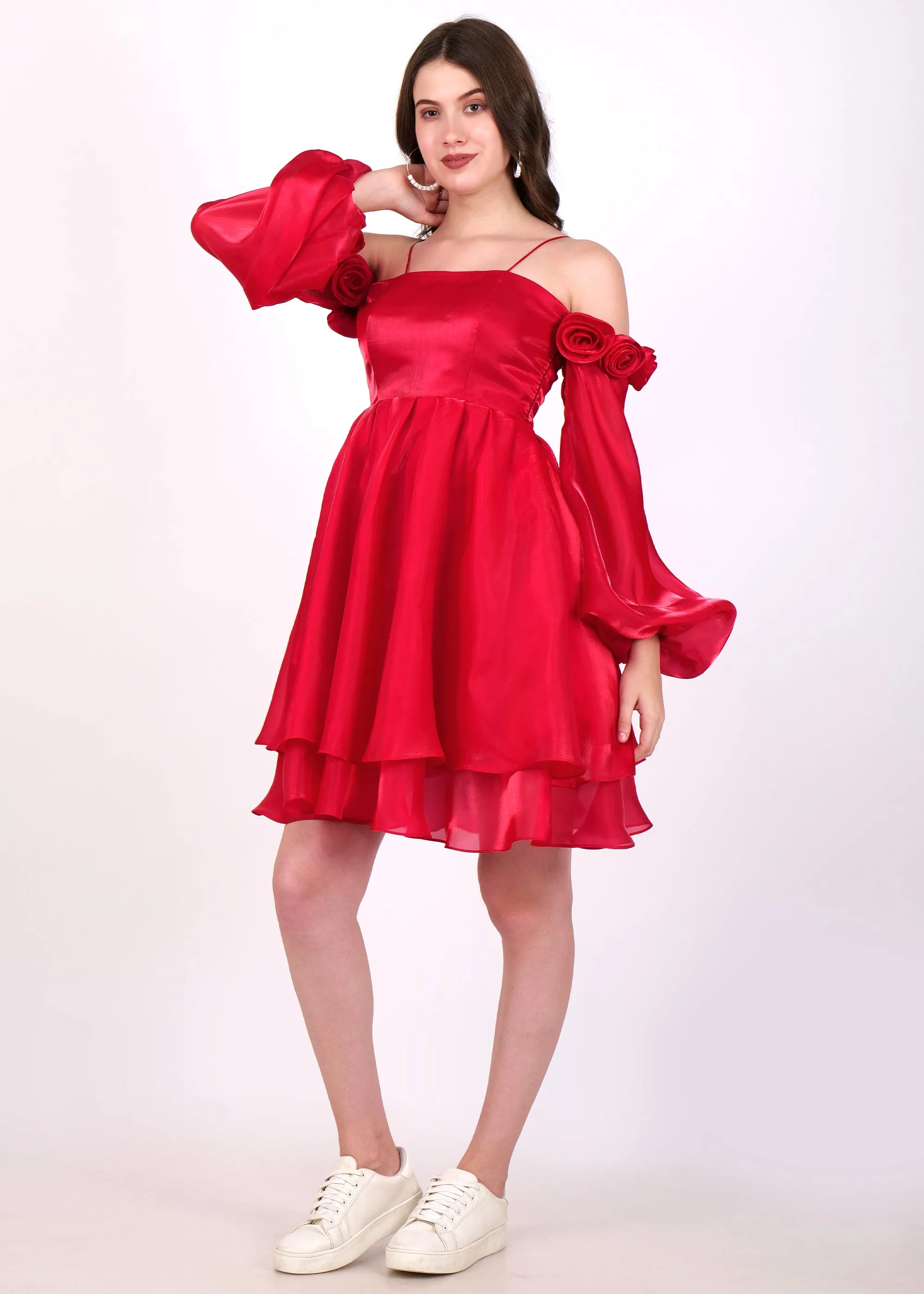 Scarlet Rose Off-Shoulder Dress