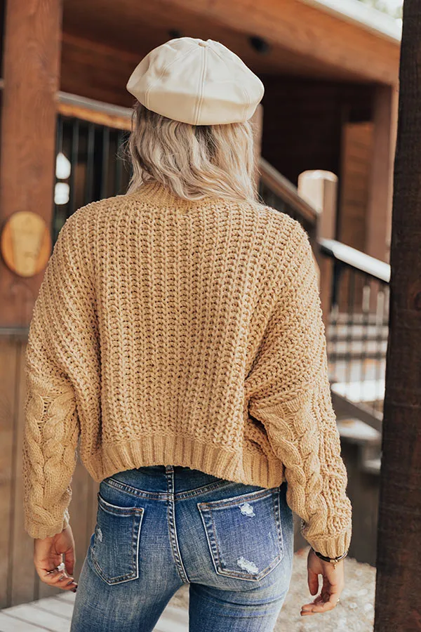 Season Premiere Cable Knit Sweater In Light Khaki