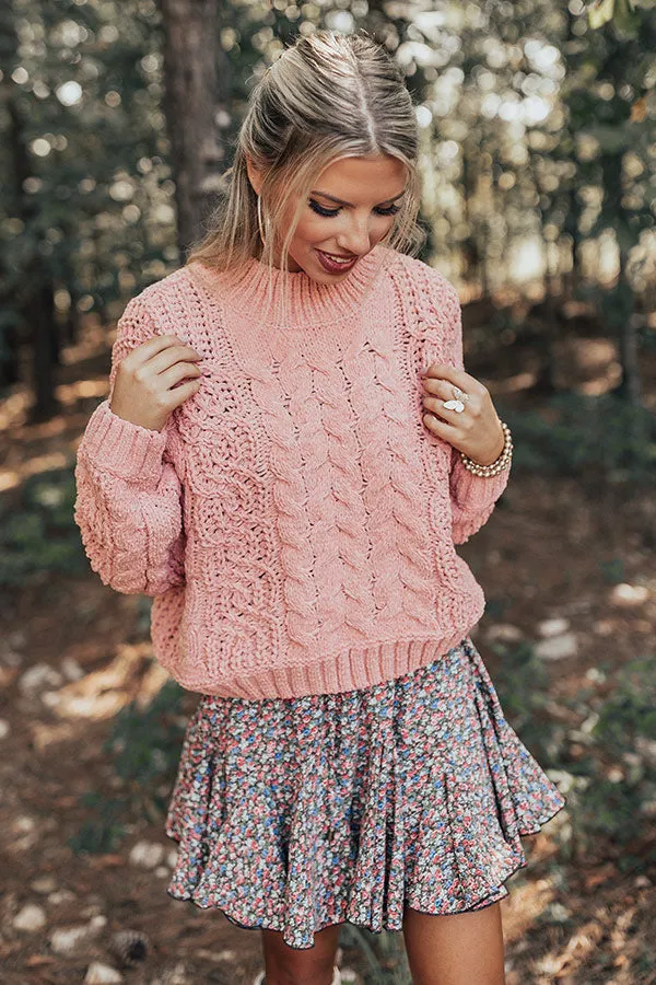 Season Premiere Cable Knit Sweater In Pink