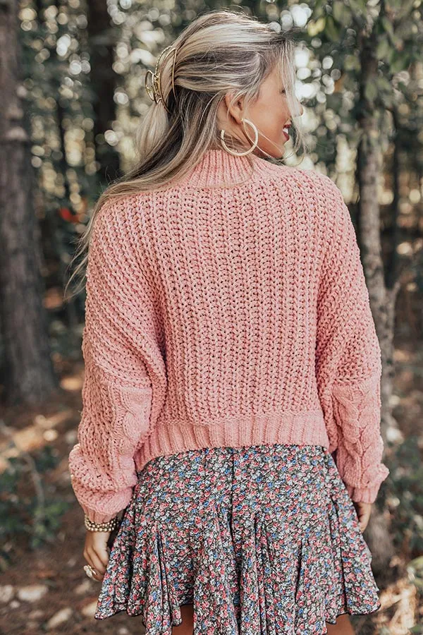 Season Premiere Cable Knit Sweater In Pink