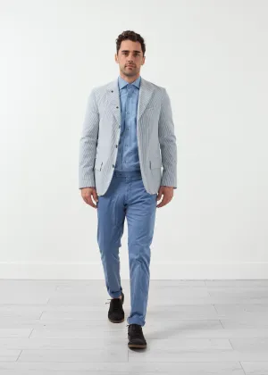 Seersucker Five Button Blazer