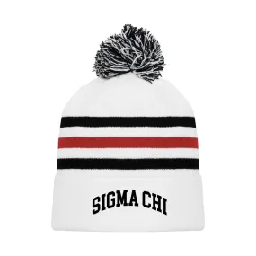 Sigma Chi White Hockey Knit Beanie