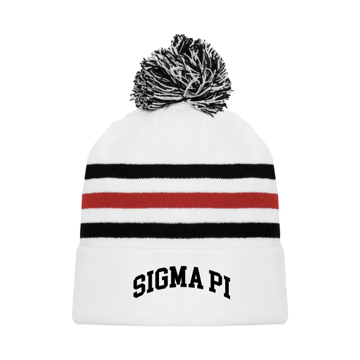 Sigma Pi White Hockey Knit Beanie