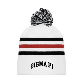 Sigma Pi White Hockey Knit Beanie