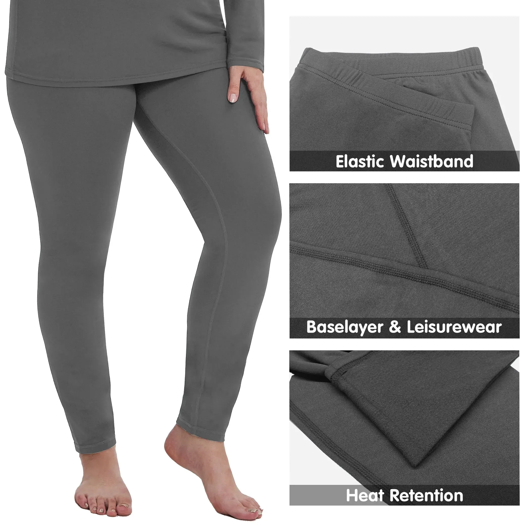 Solid Fleece Thermal Underwear Basic Emboitement