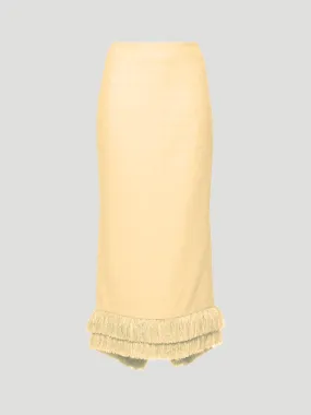 Sonia Tweed Pencil Skirt in Yellow