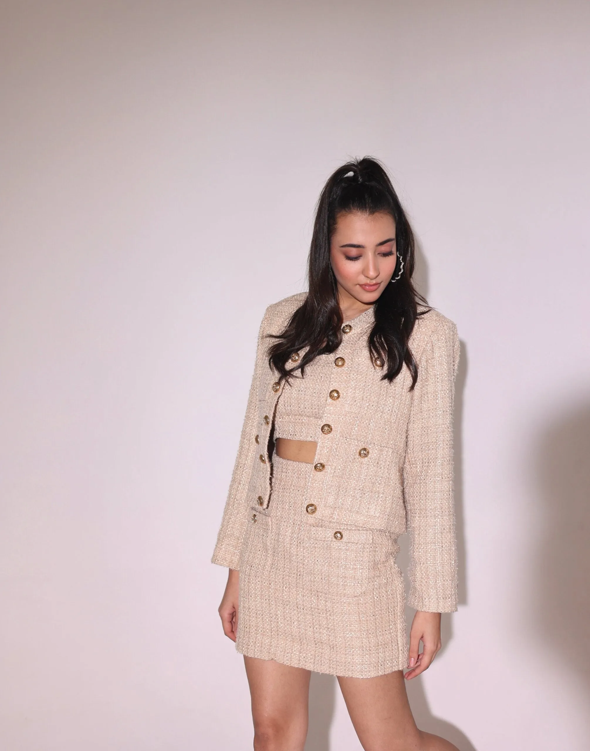 Statement Tweed Blazer & Skirt for women