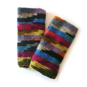 Tie Dye Fingerless Knitted Wool Wrist Warmers