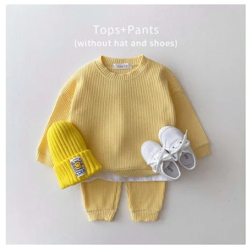 Two Piece Cotton Knit Sweater and Pants