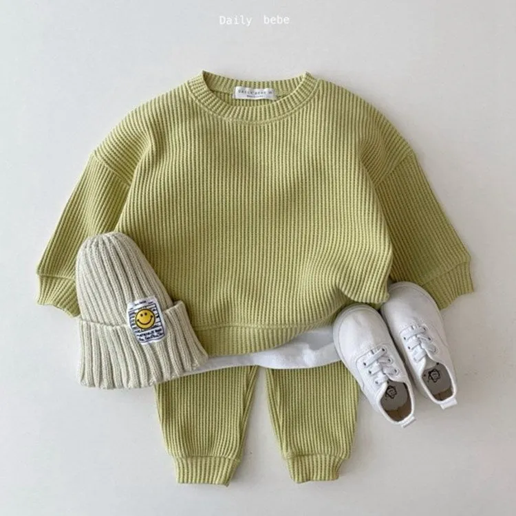 Two Piece Cotton Knit Sweater and Pants