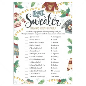 Ugly Sweater Party Game Printable Christmas Around The World