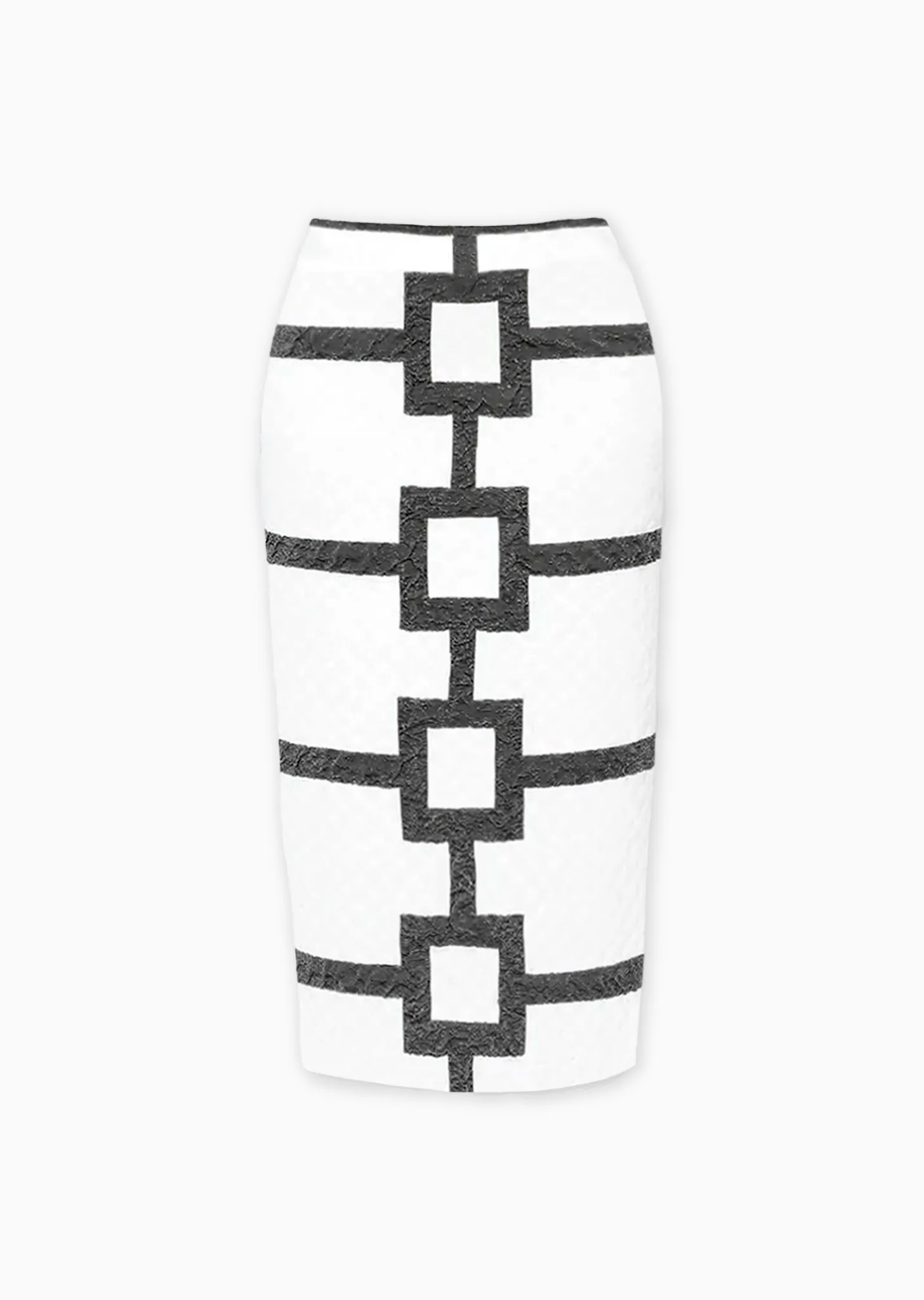 Verginie - Polka Dot Knit Squares Slim Skirt