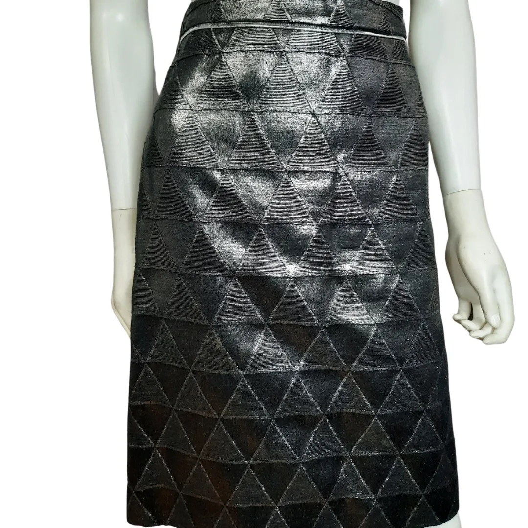 Versus Versace  Metallic Geometric Pencil Skirt Size 4