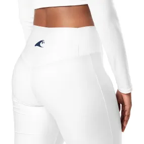 White Flare Leggings with Extremely Stoked Epic Wave Logo