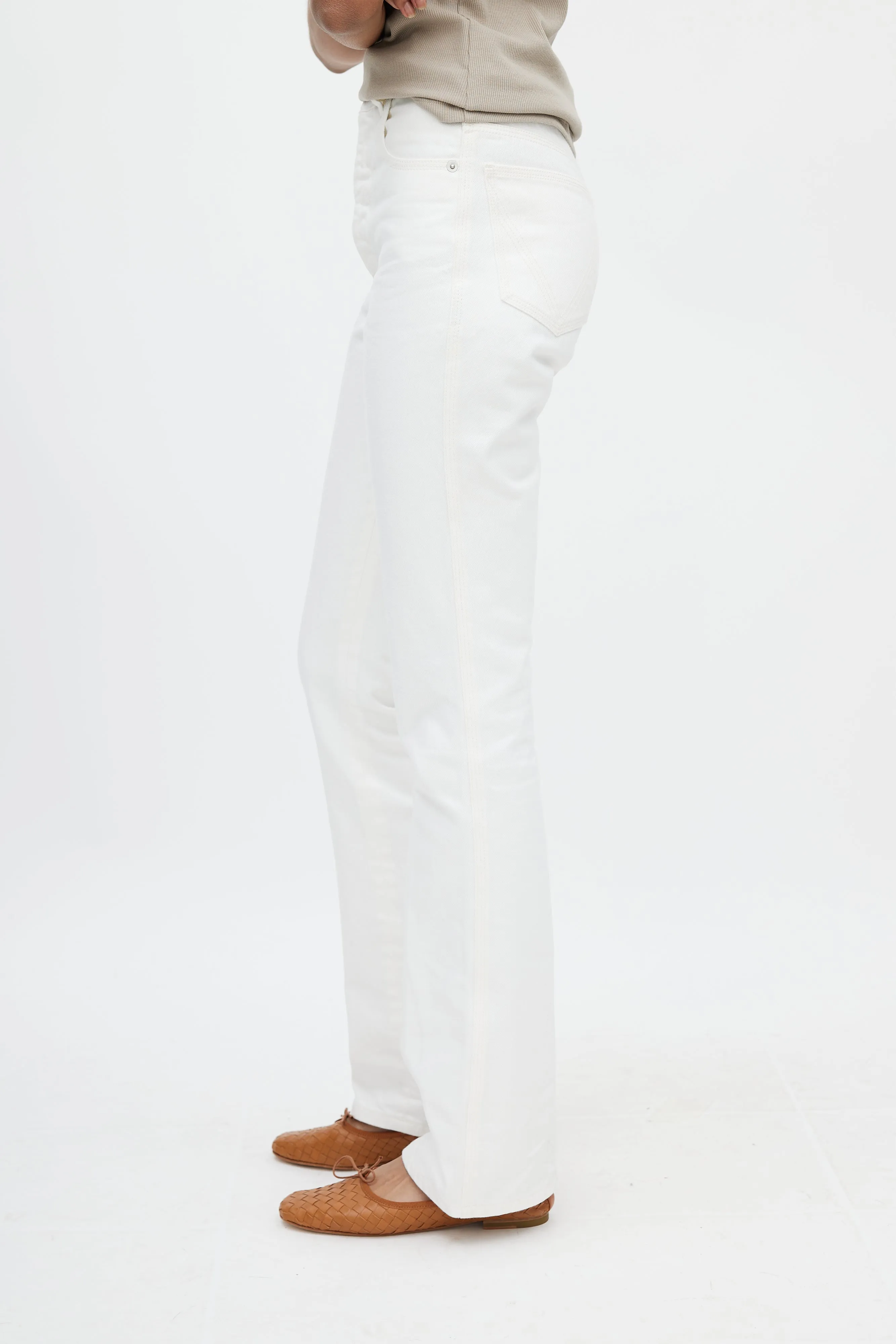 White Flared Carpenter Jeans