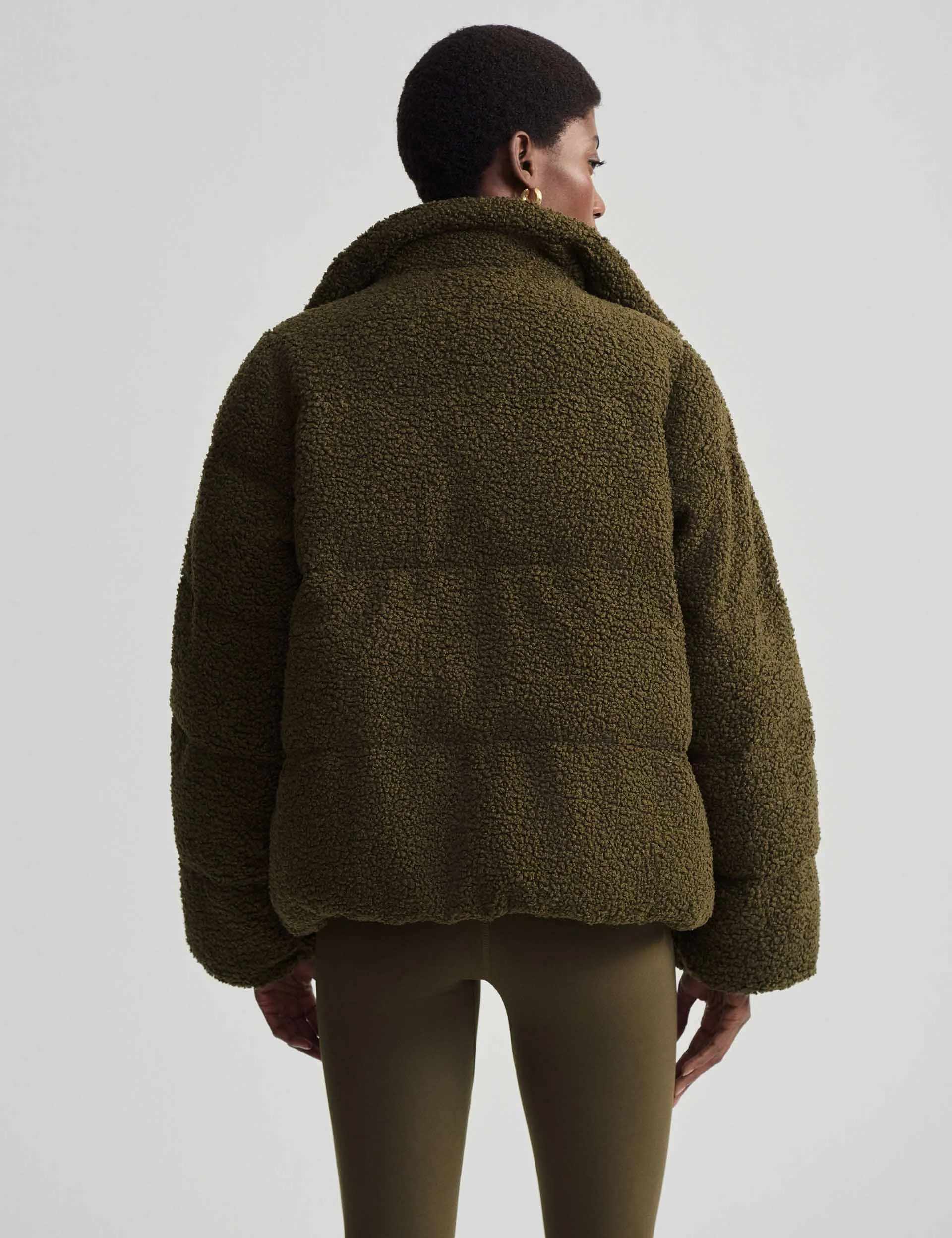 Wilkins Sherpa Puffer Jacket - Dark Olive