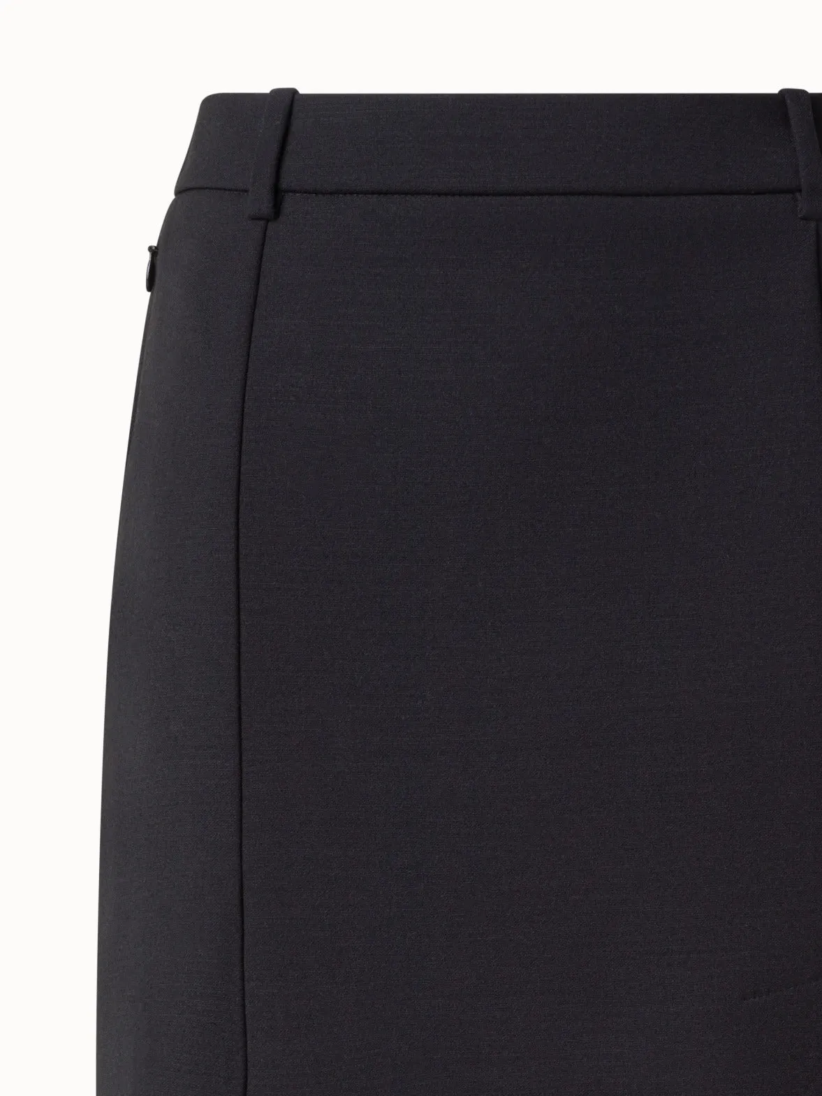 Wool Double-Face Pencil Skirt with Belt Loops