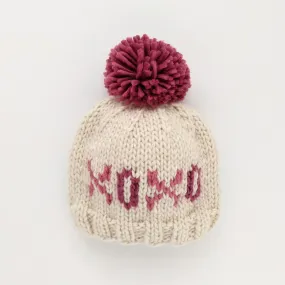 XOXO Valentine's Day Hand Knit Beanie Hat for Babies thru Adults