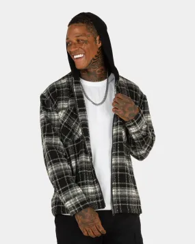 XXIII Albina Flannel Hood Shacket Black/White