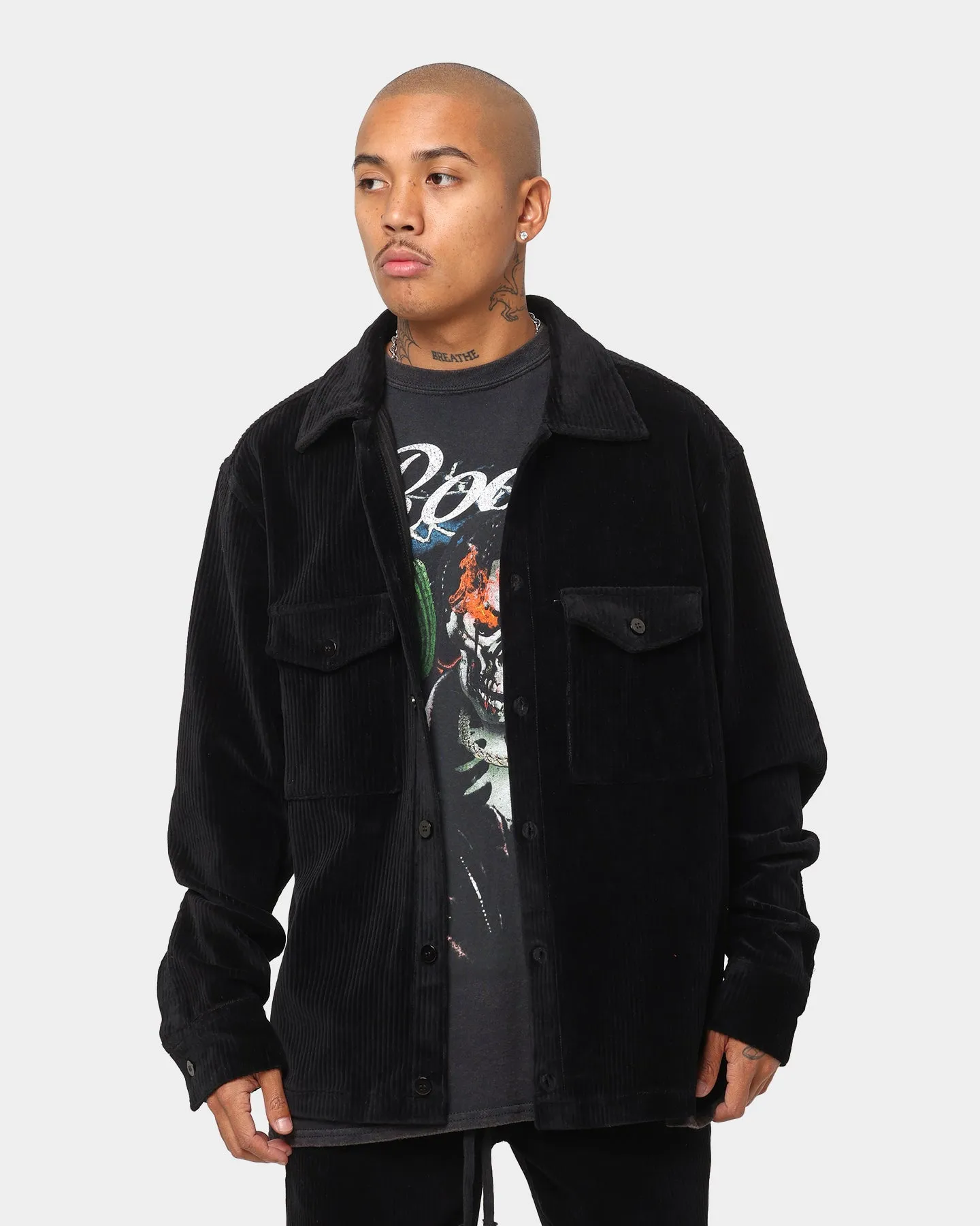 XXIII Duke Corduroy Shacket Black