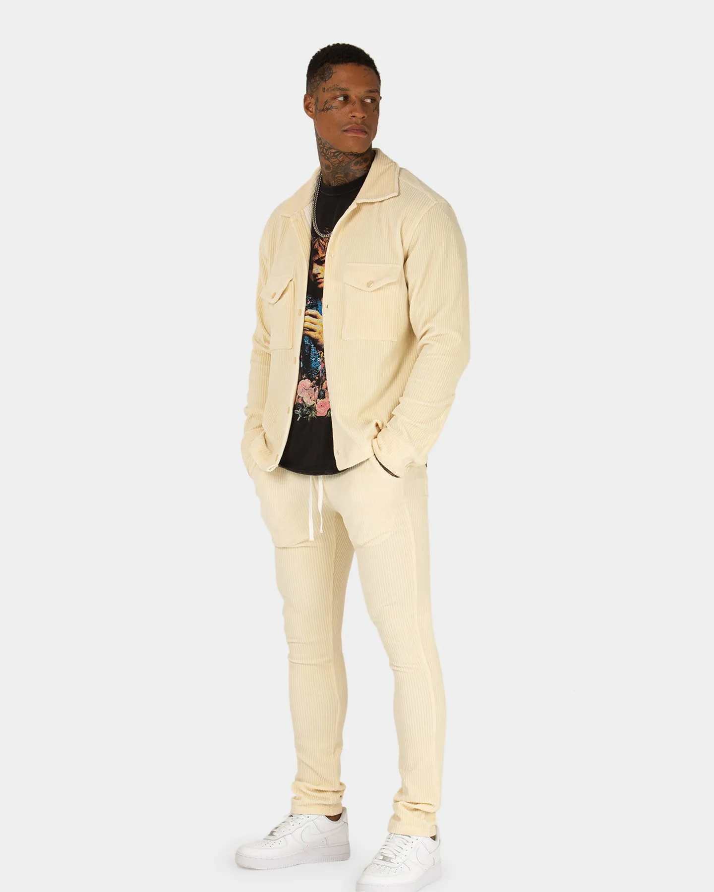 XXIII Duke Corduroy Shacket Cream