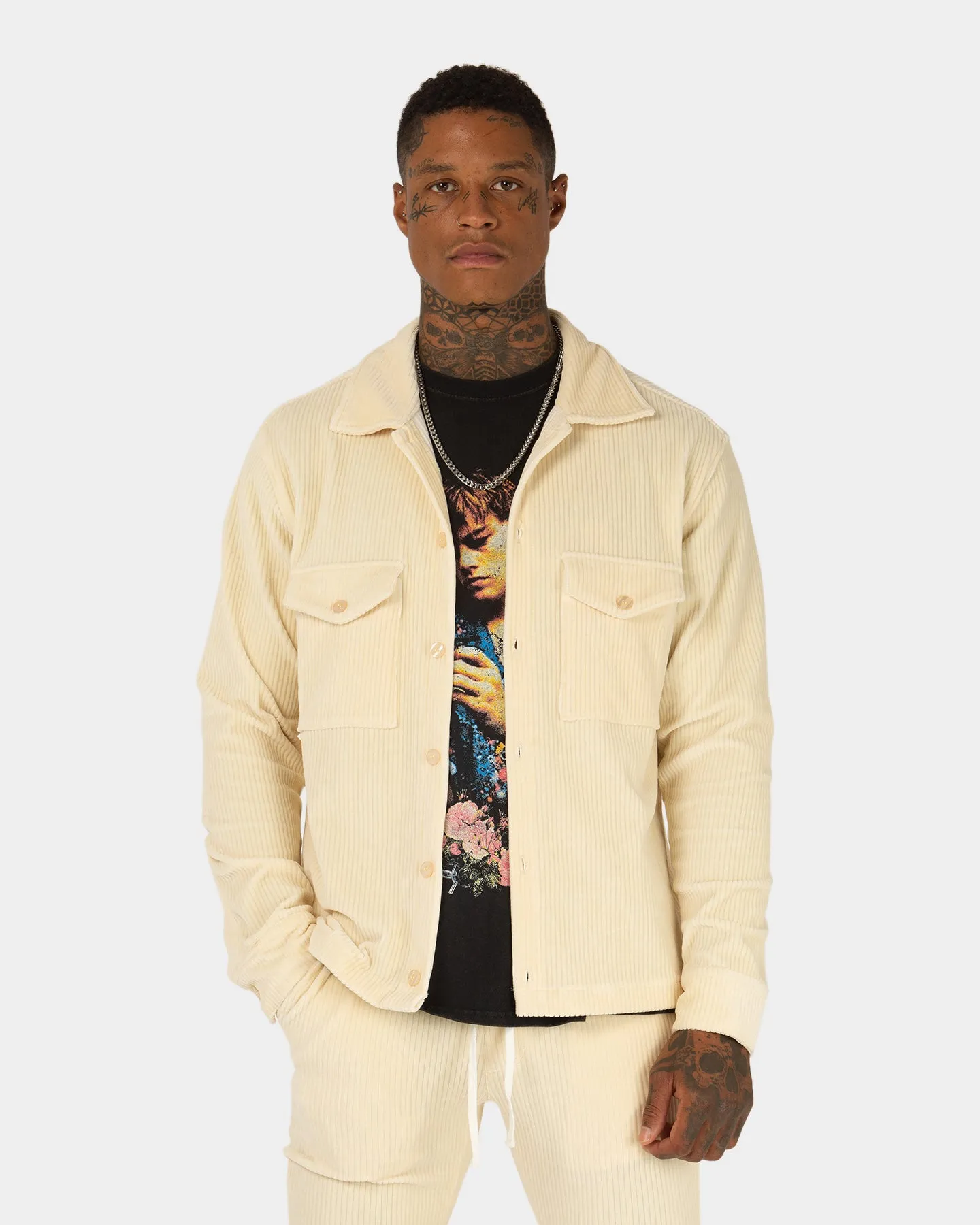 XXIII Duke Corduroy Shacket Cream