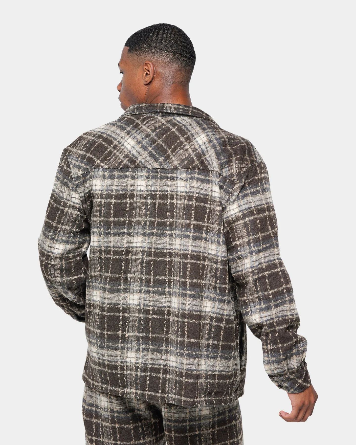 XXIII Vitus Zip Up Flannel Shacket Brown