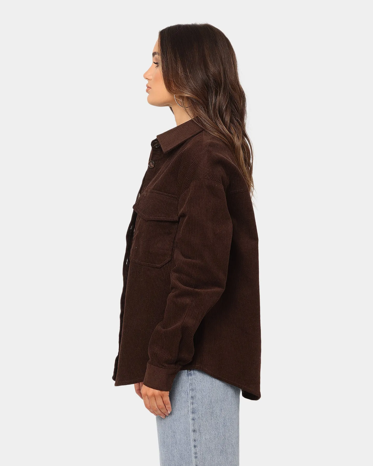 XXIII Women's Tori Corduroy Shacket Chocolate