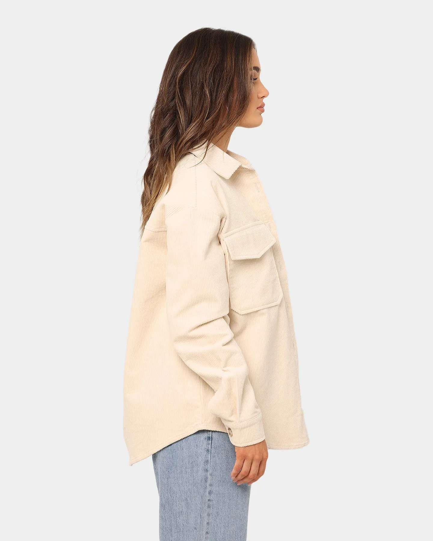 XXIII Women's Tori Corduroy Shacket Cream