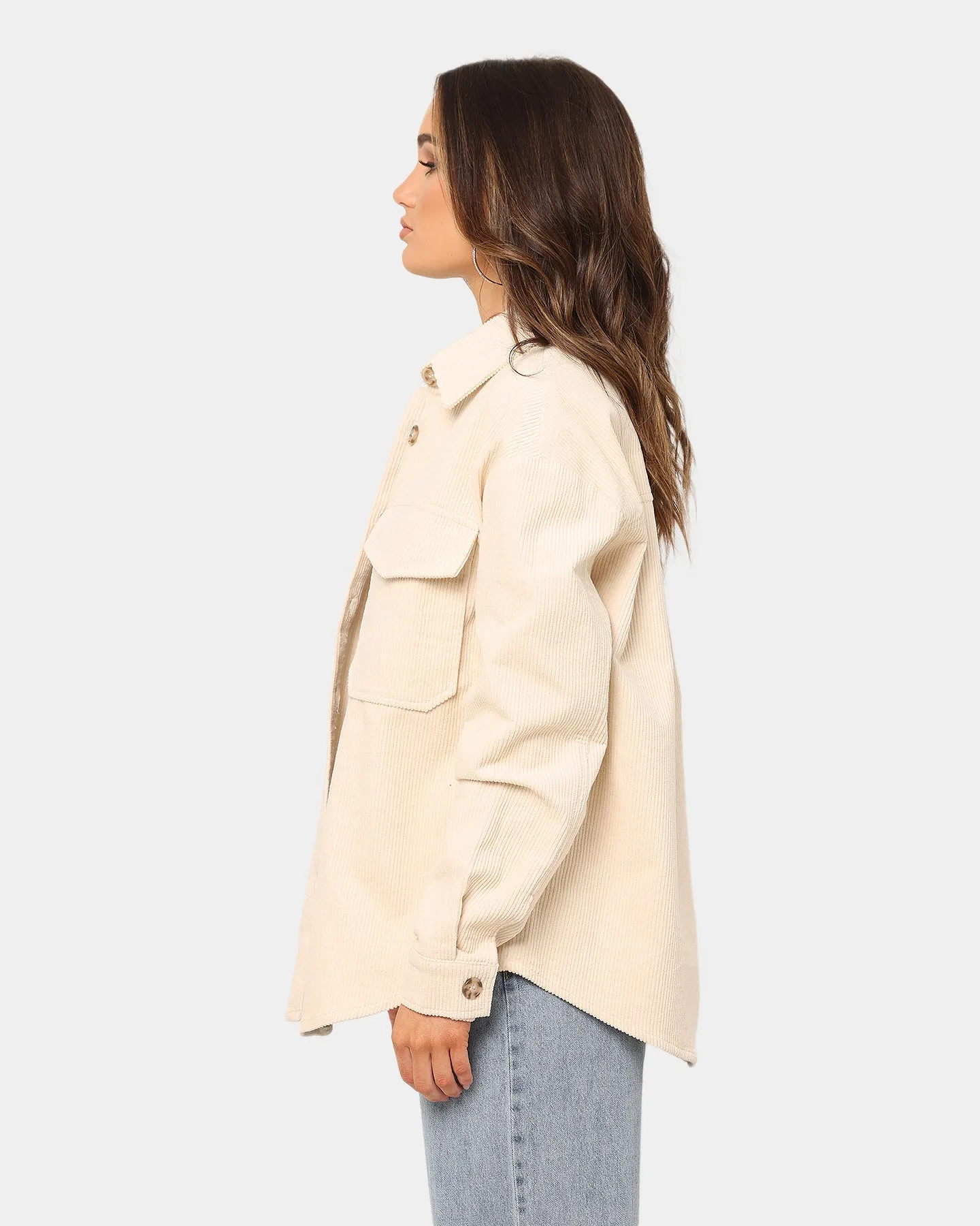 XXIII Women's Tori Corduroy Shacket Cream